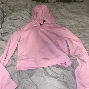 adidas pink cropped hoodie